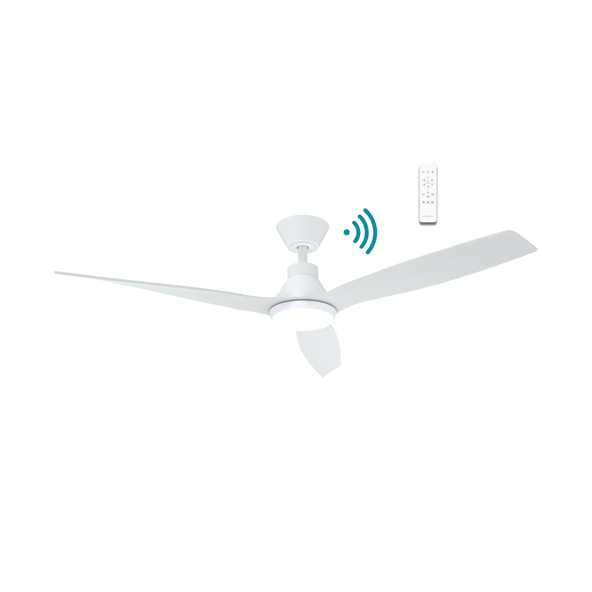 Triumph DC Ceiling Fan With LED Light 52" 3 Blade Matt White With WIFI Remote - MDCT1333W
