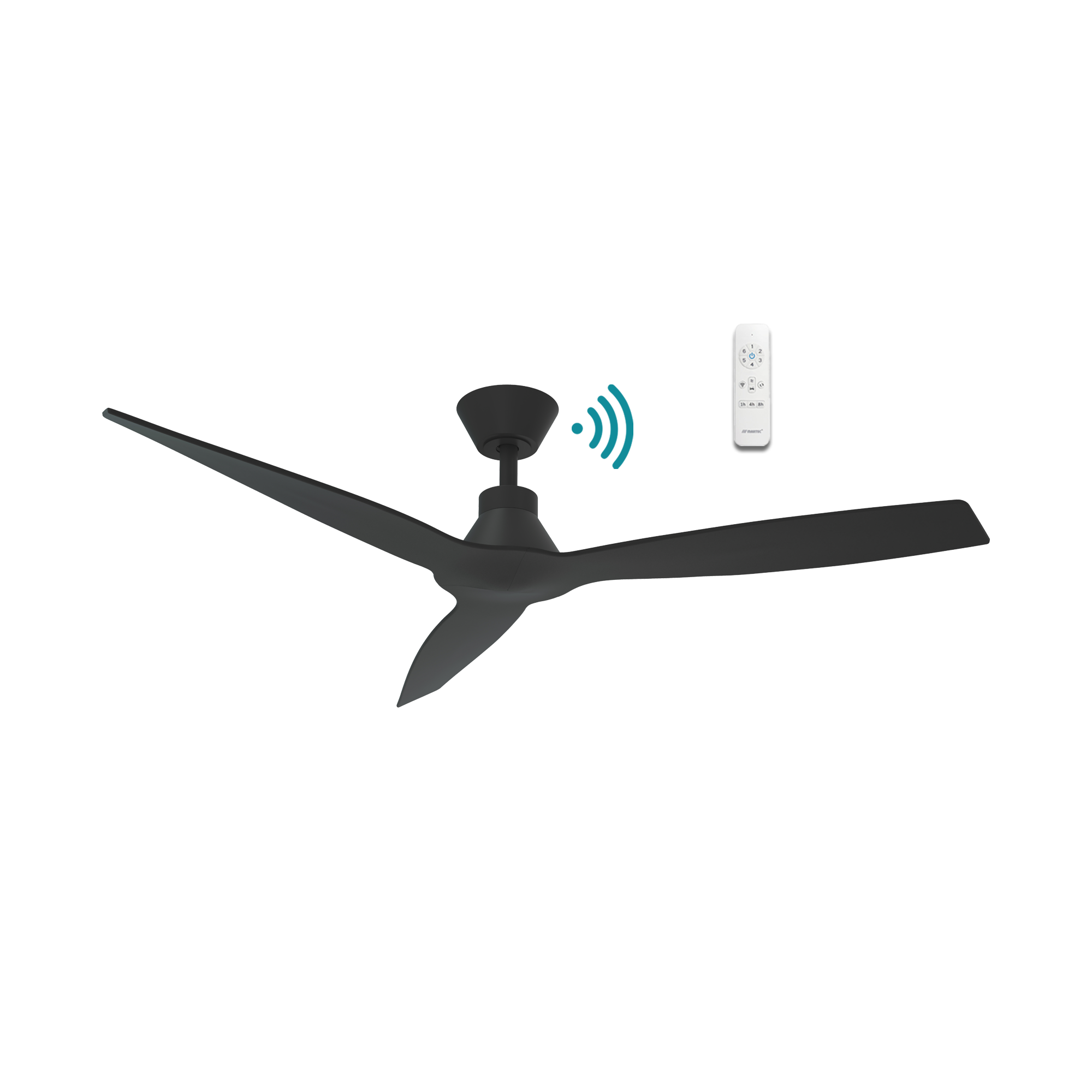 Triumph DC Ceiling Fan 52" 3 Blade Matt Black With WIFI Remote - MDCT133M