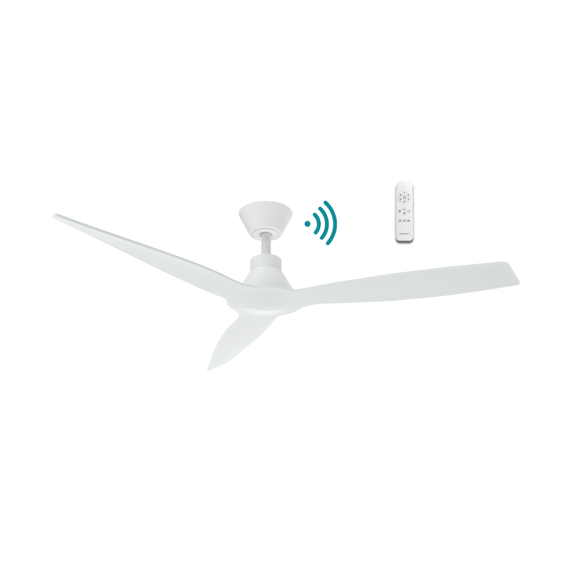 Triumph DC Ceiling Fan 52" 3 Blade Matt White With WIFI Remote - MDCT133W