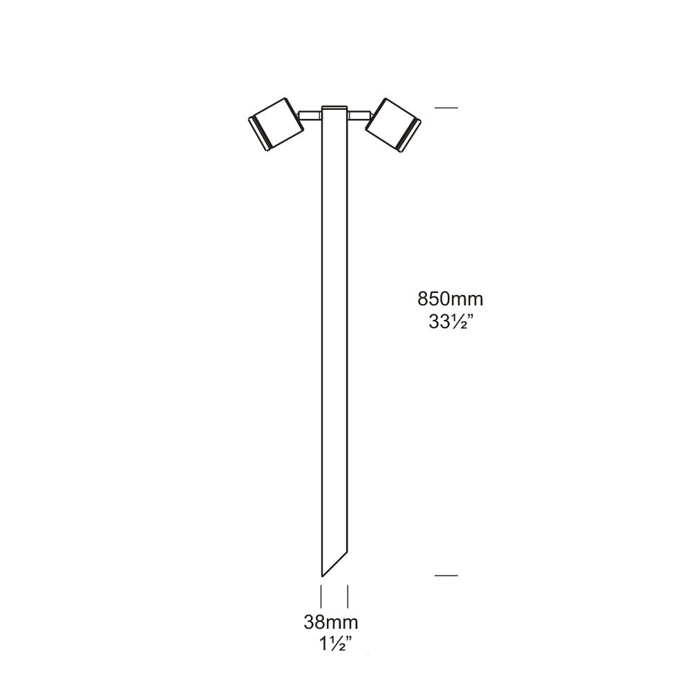Twin Pole Aluminium Light Black - TPL/BK