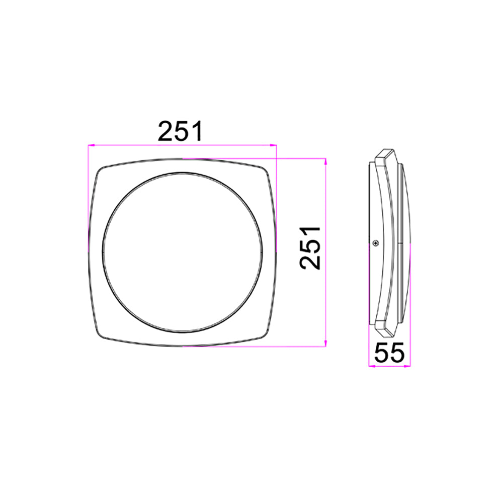 Buy Exterior Wall Lights Australia ULAN Exterior LED Wall / Ceiling Light White 20W 3000K IP65 - ULAN2