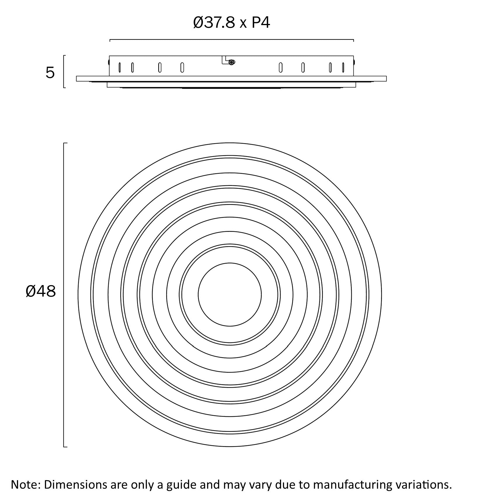 Utica 480mm LED Ceiling Light 240V 40W Tri Colour White - UTICA CTC-WH3C