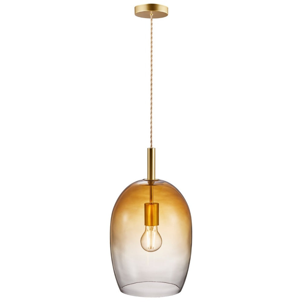 Buy Pendant Lights Australia Uma Pendant Light W230mm Amber Glass - 2112723027