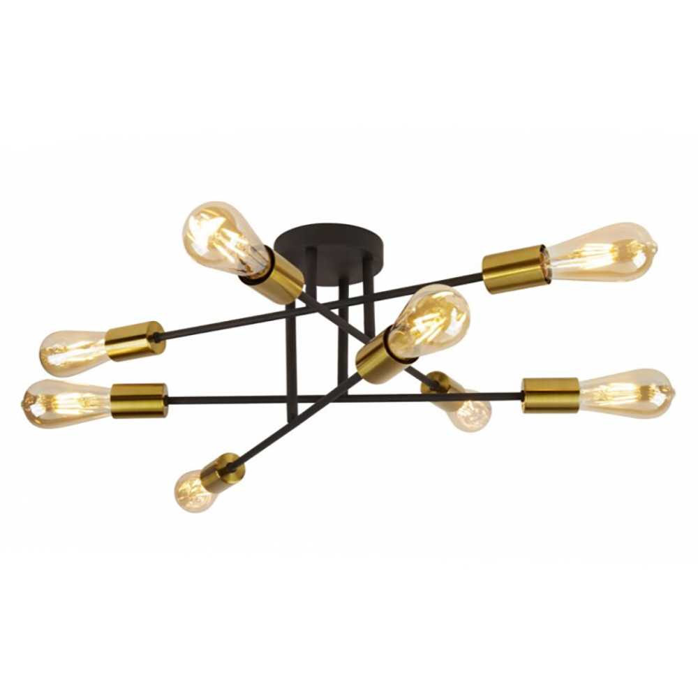 Buy Semi-Flush Mount Lights Australia Alvie Semi-Flush Mount 8 Lights Black / Gold Metal - R8048-BLBS