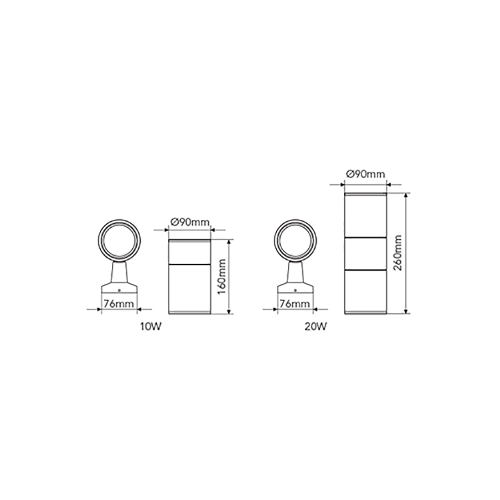 Buy Exterior Wall Lights Australia Beamlite Exterior Wall Light 10W Black Aluminium 4000K - 193004