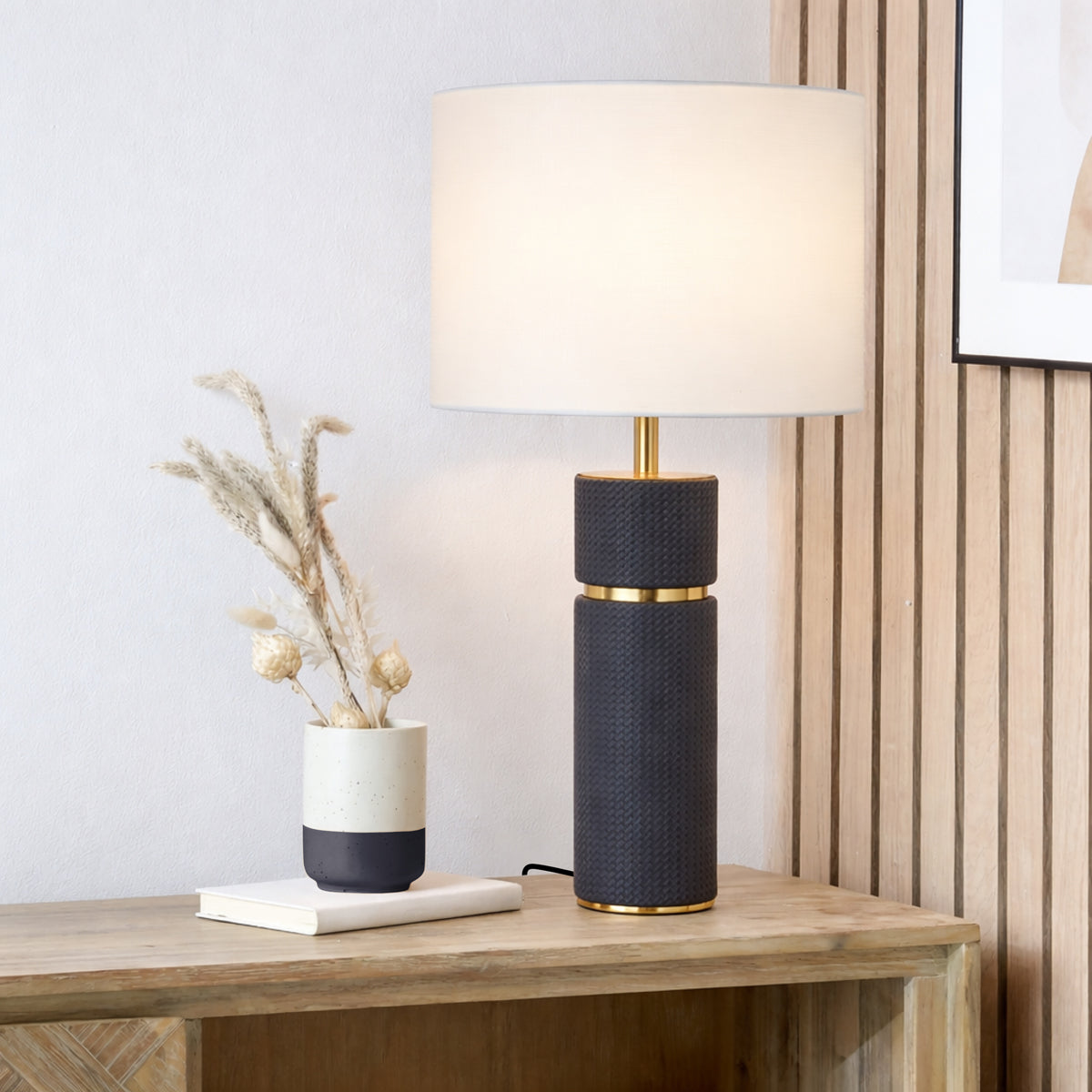 Valda Table Lamp Blue, Antique Gold & Ivory - VALDA TL-BLIV