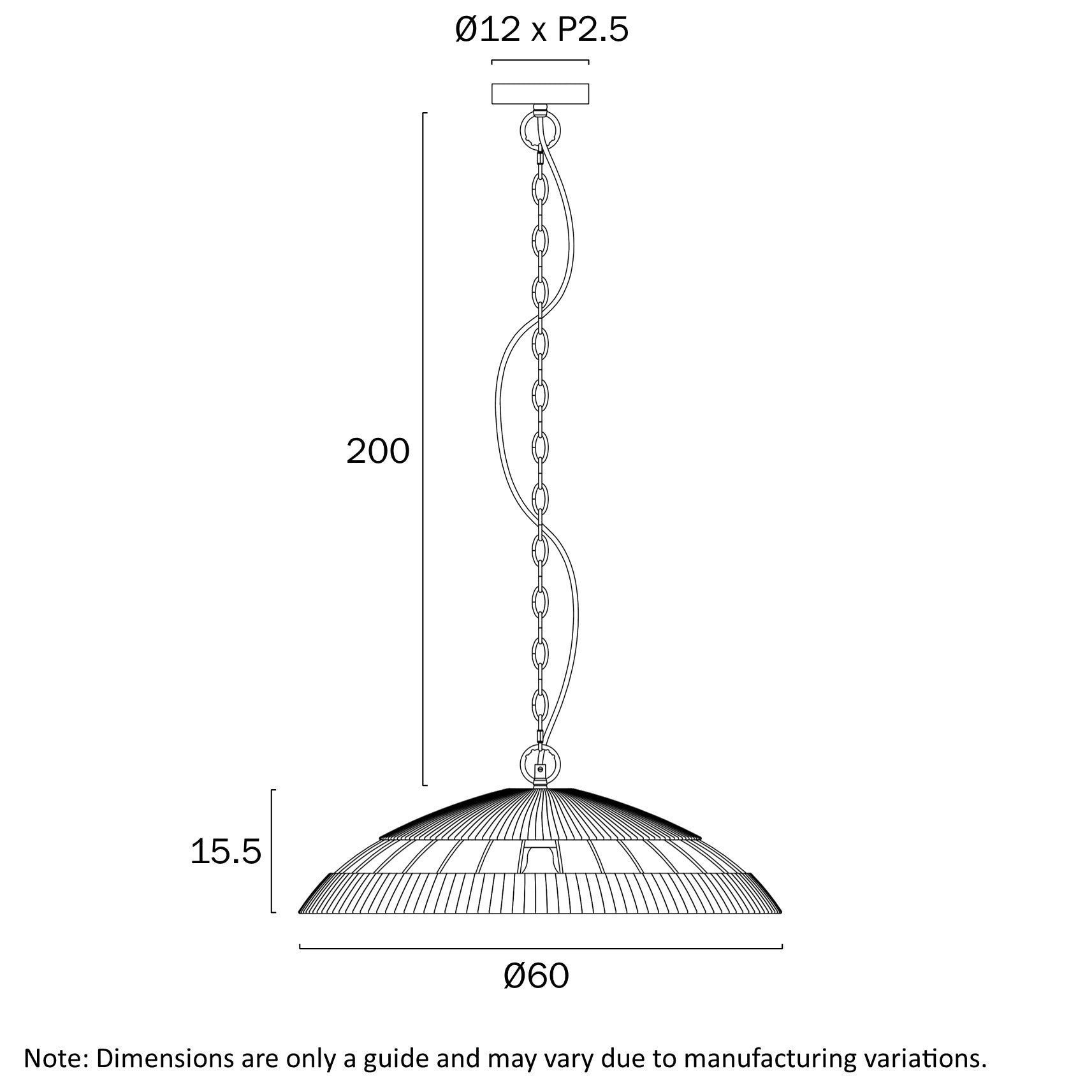 Vallejo 600mm Pendant Light Natural - VALLEJO PE60-NAT