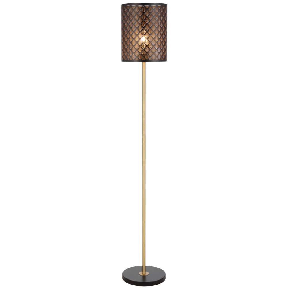 Valtor Floor Lamp Black & Antique Gold - VALTOR FL-BK