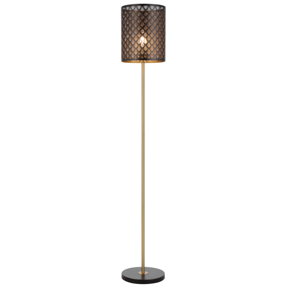 Valtor Floor Lamp Black & Antique Gold - VALTOR FL-BK