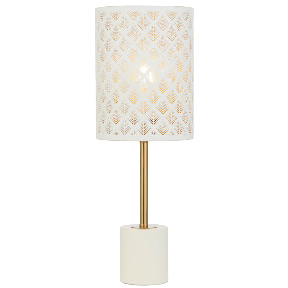 Valtor Table Lamp White & Antique Gold - VALTOR TL-WH