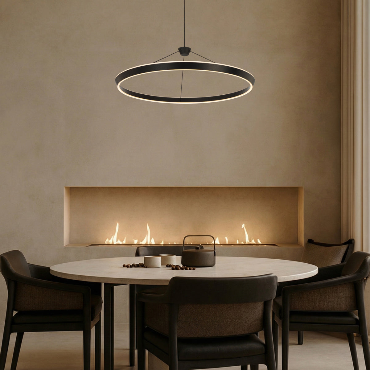 Vantel 800mm LED Pendant 48W Tri Colour Black - VANTEL PE80-BK