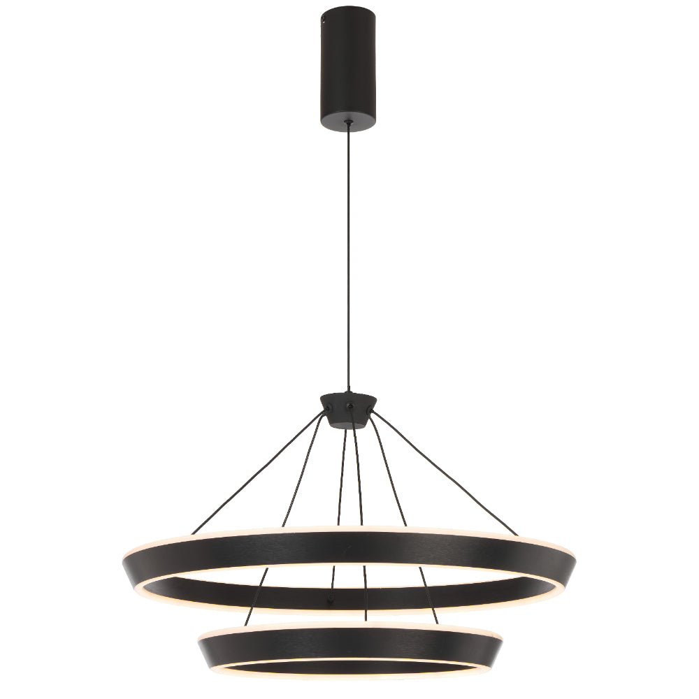 Vantel 2 Tier LED Pendant 48W Tri Colour Black - VANTEL PE2T-BK