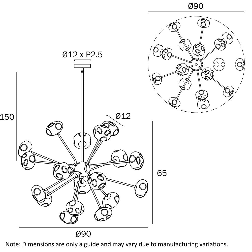 Varlin Pendant 18 Lights Black - VARLIN PE18-BKMR