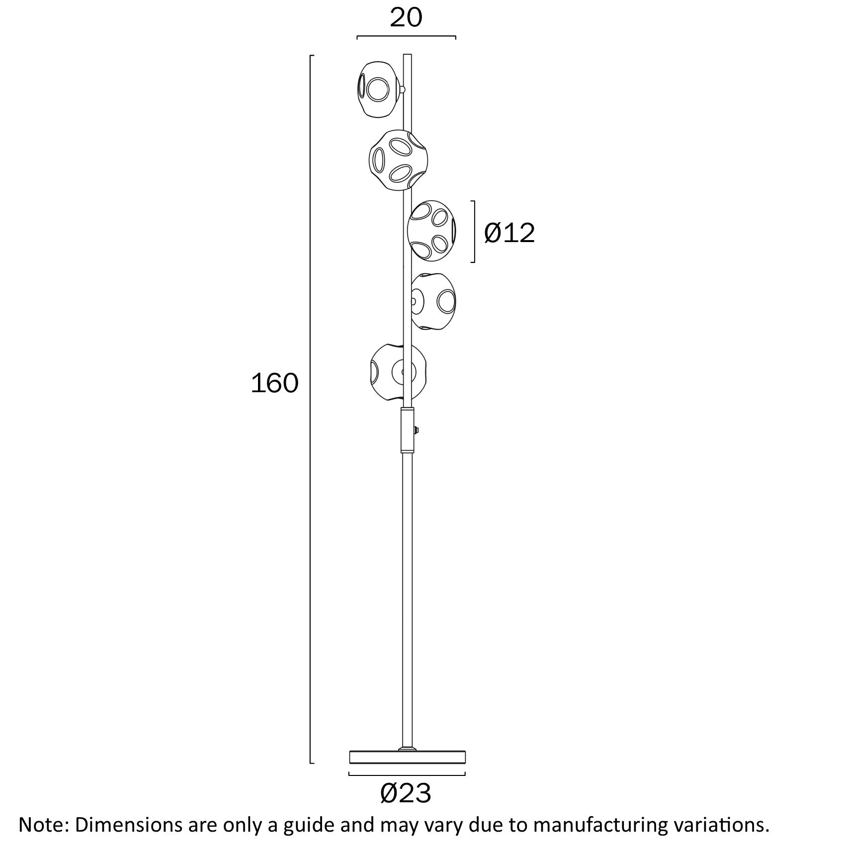 Varlin Floor Lamp Black - VARLIN FL5-BKMR