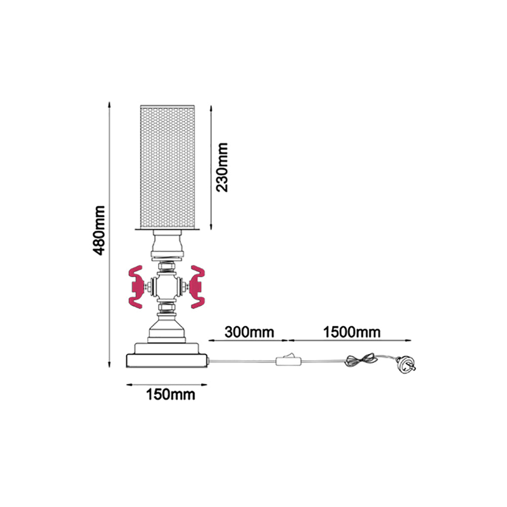 Buy Table Lamps Australia VENETO Black Iron 1 Light Table Lamp - VENETO-T1