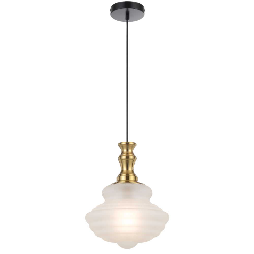 Verdun 265mm Pendant Light Antique Gold & Frost - VERDUN PE26-AGFR