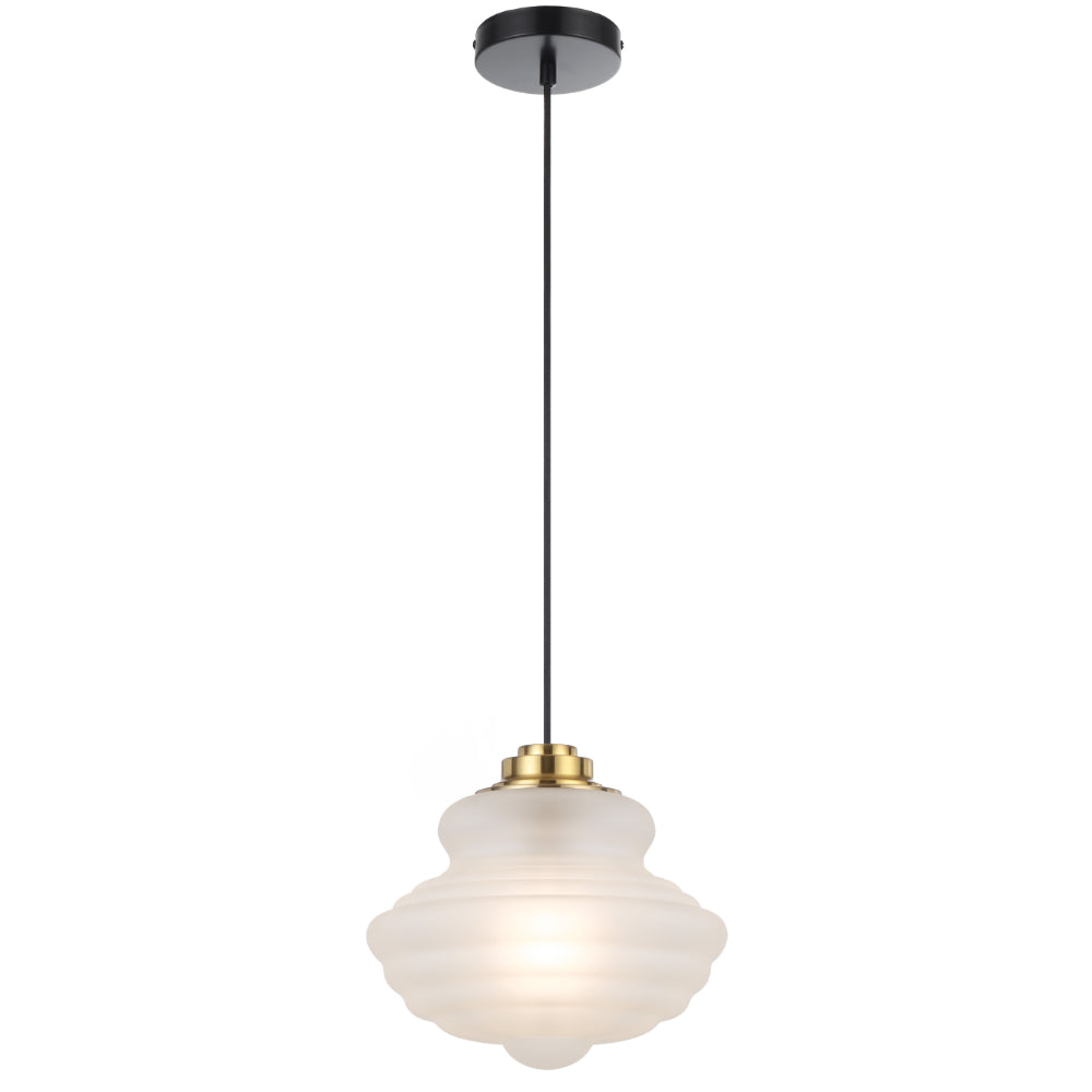 Verdun 265mm Pendant Light Antique Gold & Frost - VERDUN PE26-AGFR