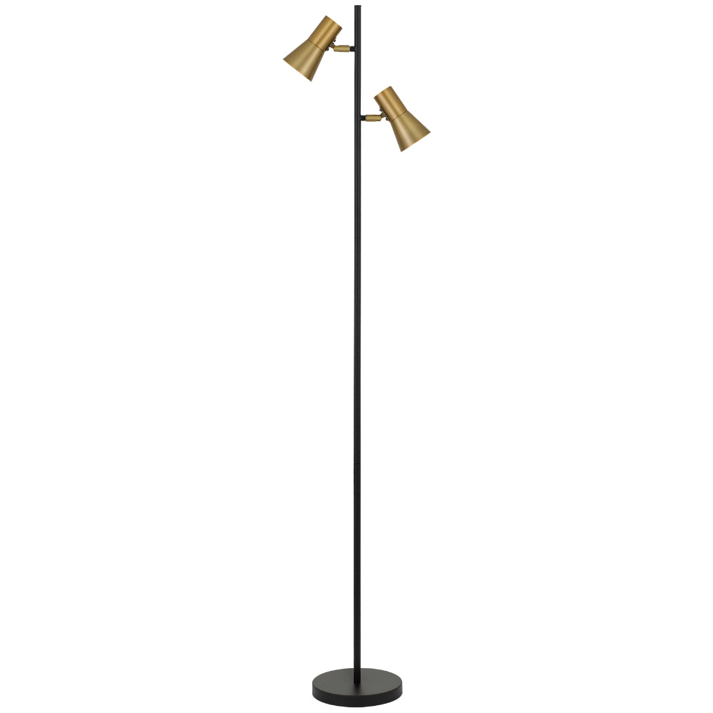 Buy Floor Lamps Australia Verik Floor 2 Lamps Black / Brass - VERIK FL-BRSBK
