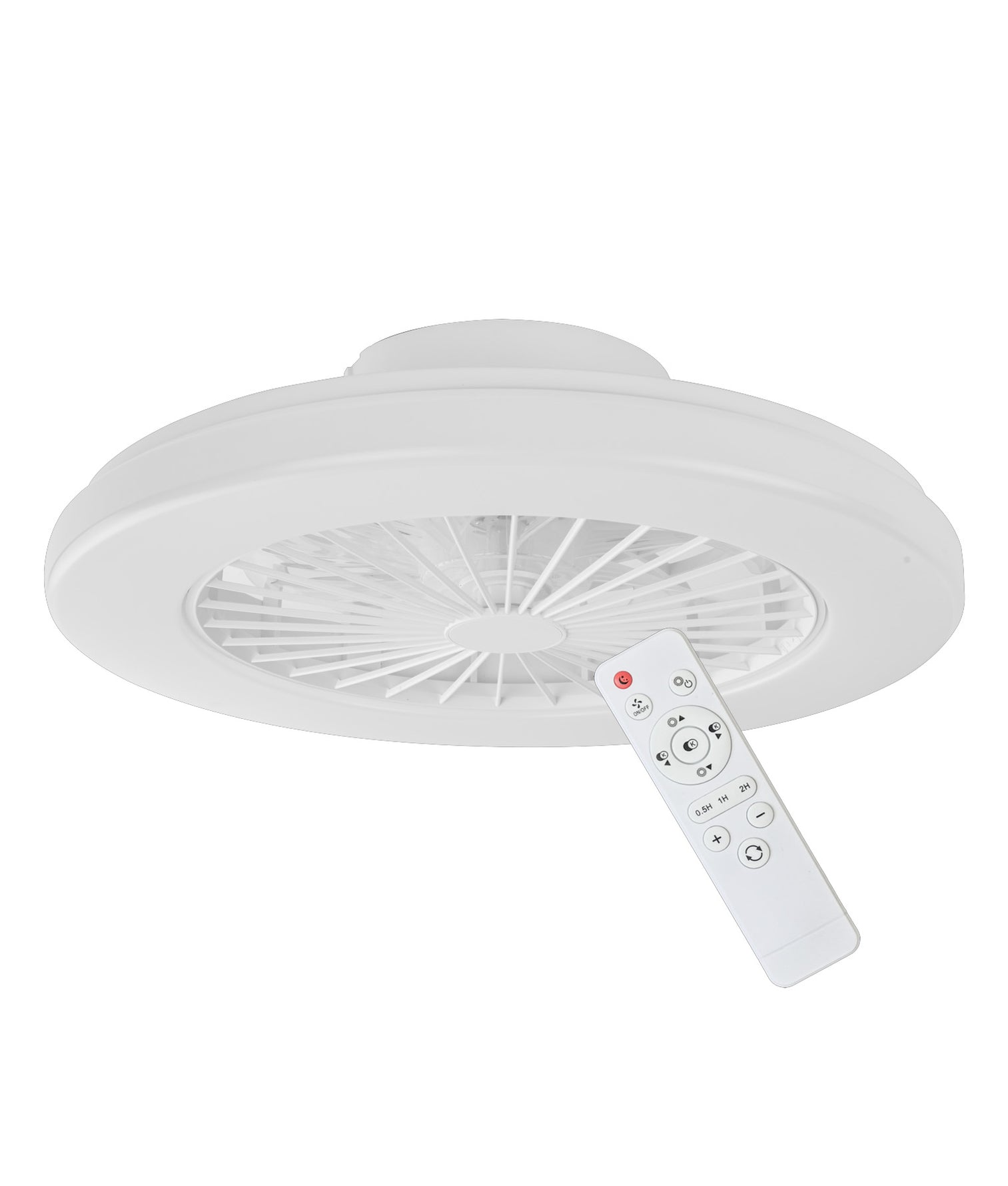 Viftu LED Low Profile DC Surface Mounted Ceiling Fan Tri CCT Light White - VIFTU1