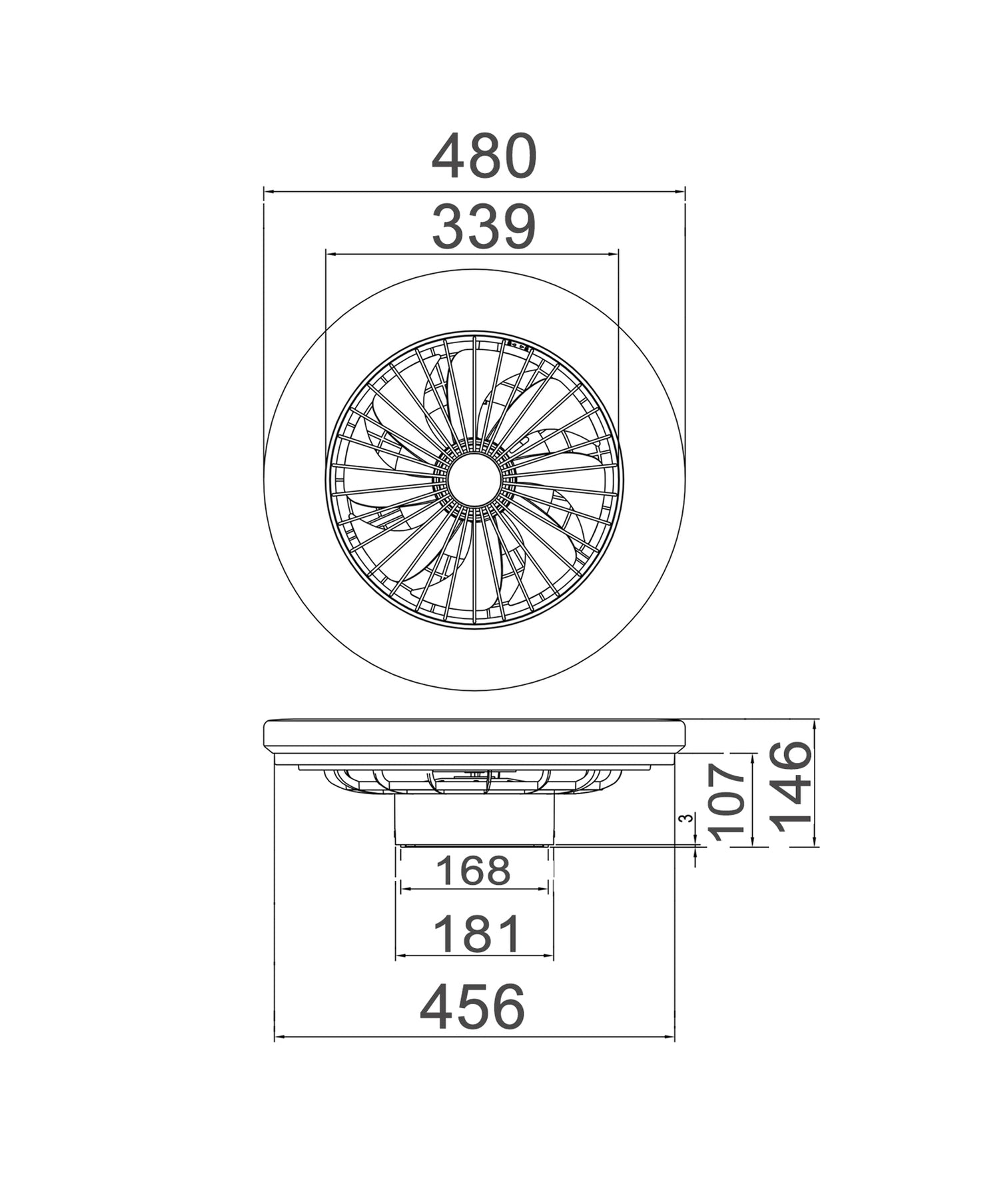 Viftu LED Low Profile DC Surface Mounted Ceiling Fan Tri CCT Light White - VIFTU1