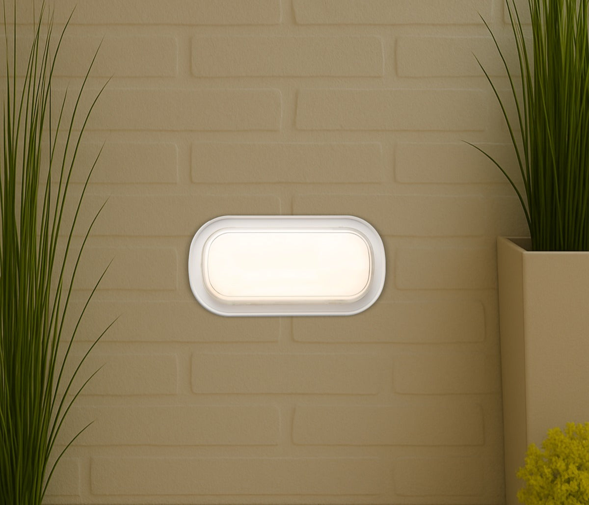 Viggo LED Rectangle Bunker Light 16W TRI Colour White - VIGGO RE27-WH