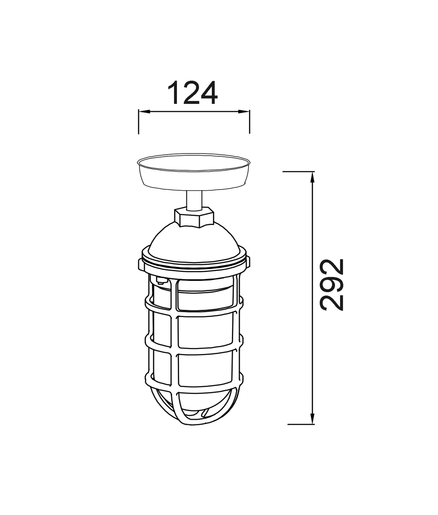 Villaku Aluminium Outdoor Close To Ceiling Light Matte White - VILLAKU2