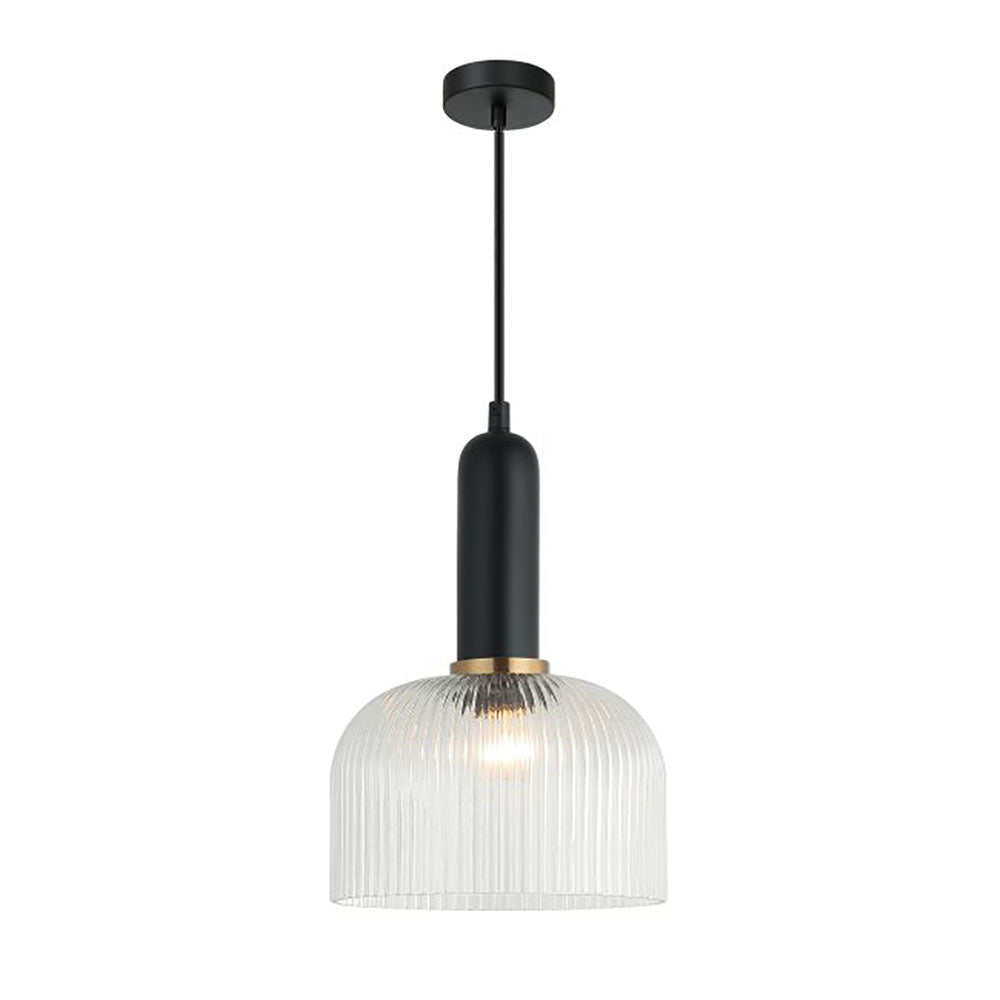 Buy Pendant Lights Australia Interior Dome Ribbed Glass 1 Light Pendant Clear - VINTAJ18