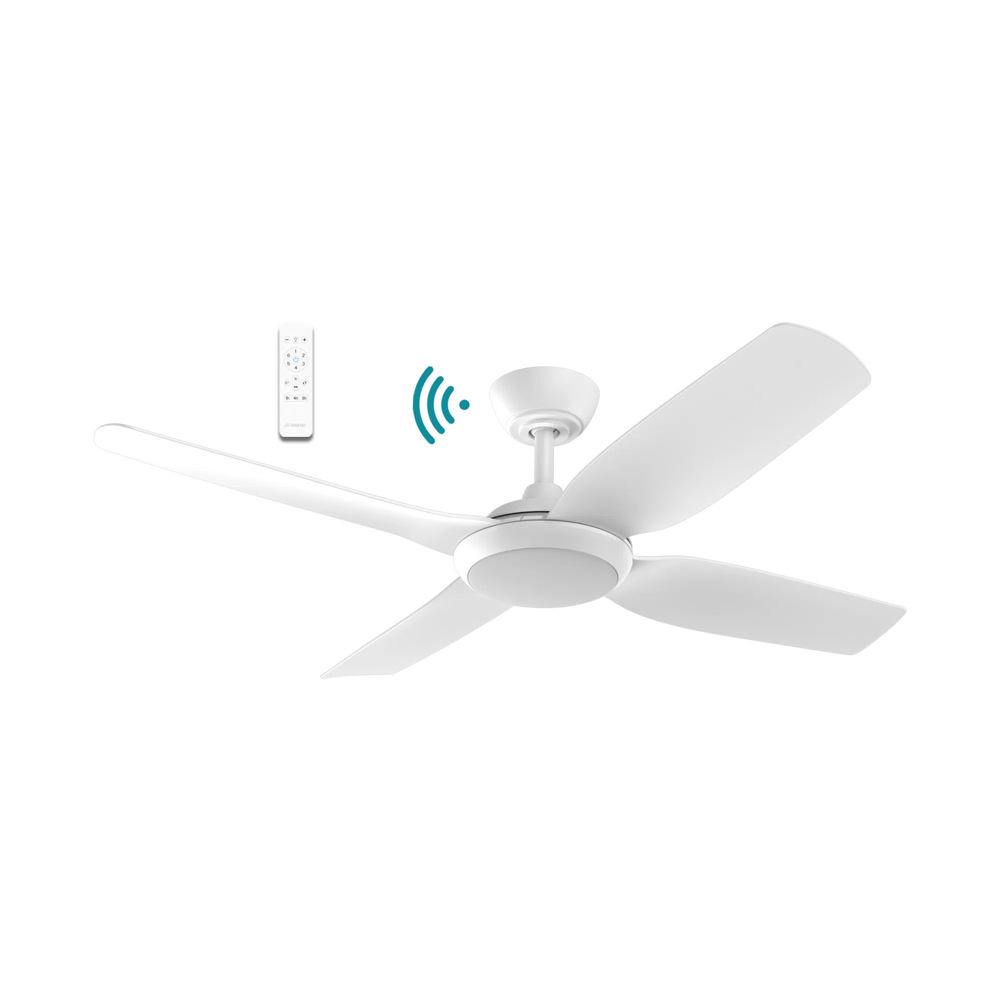 Viper DC Ceiling Fan With LED Light 52" 4 Blade Matt White With WIFI Remote - MVDC1343W