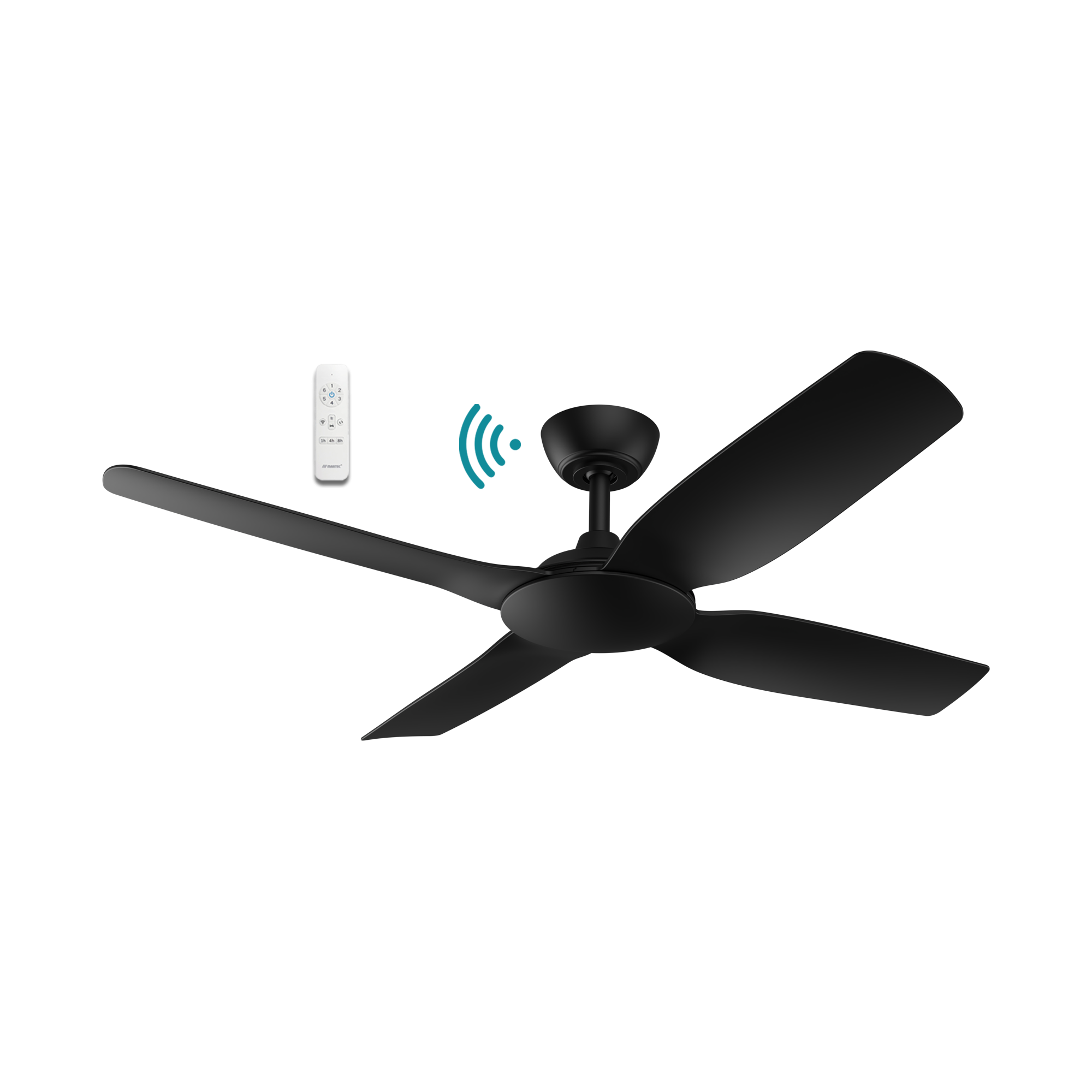 Viper DC Ceiling Fan 52" 4 Blade Matt Black With WIFI Remote - MVDC134M