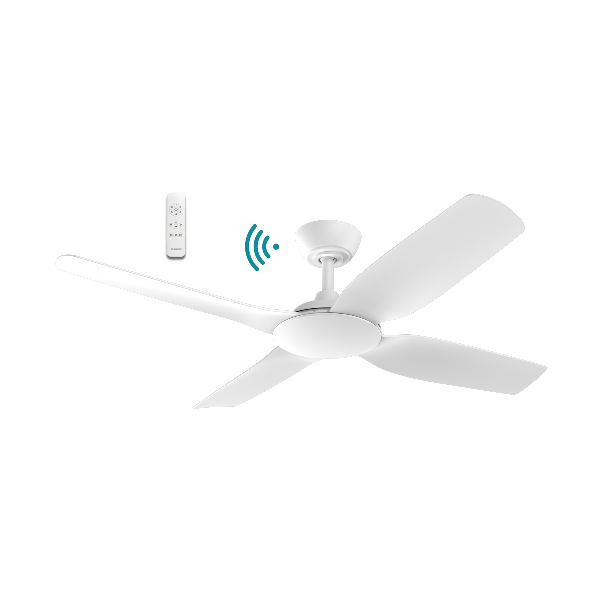Viper DC Ceiling Fan 52" 4 Blade Matt White With WIFI Remote - MVDC134W