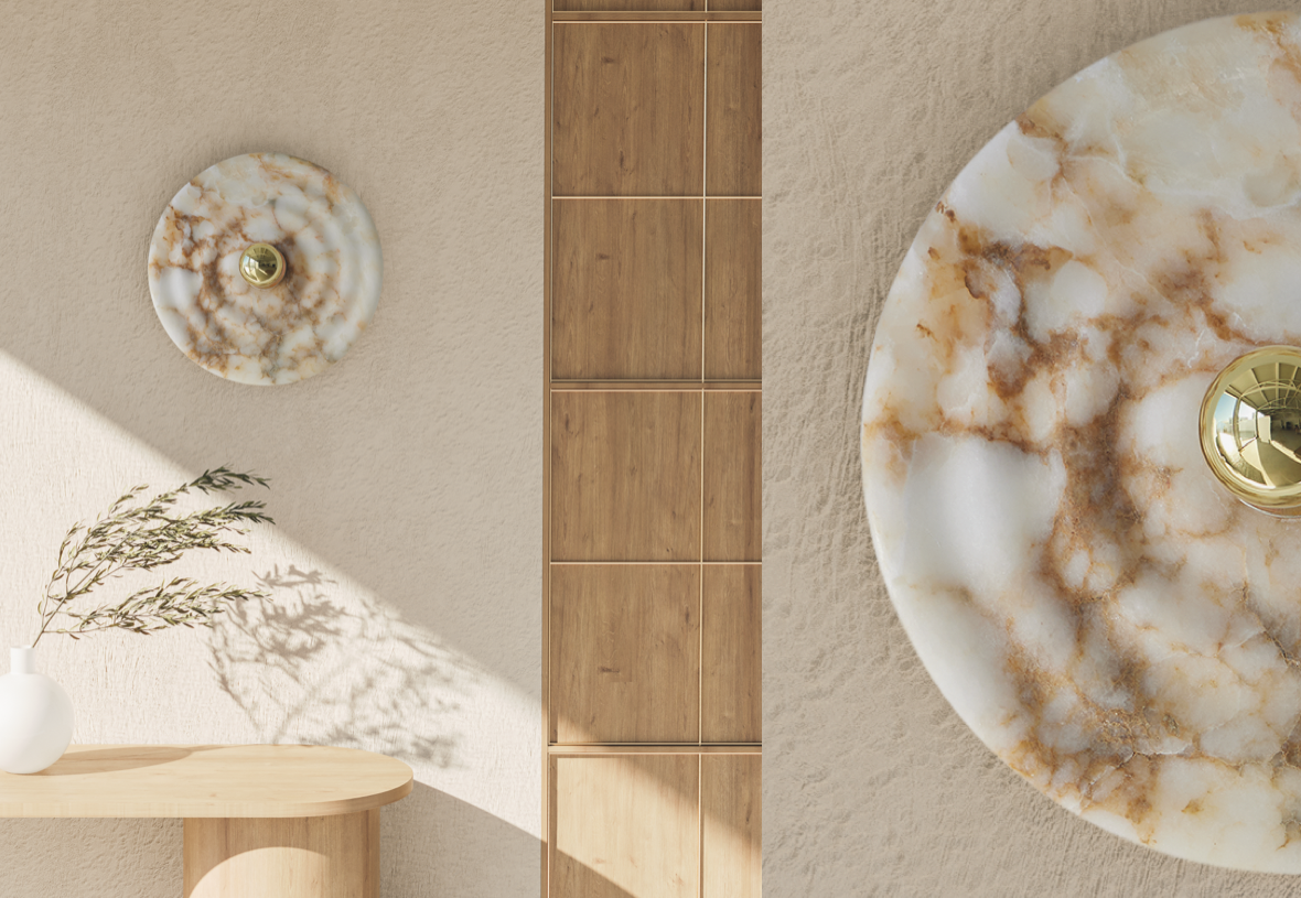 Wave Wall Light Brass - ARO.A1053/10/ORO+1094/30