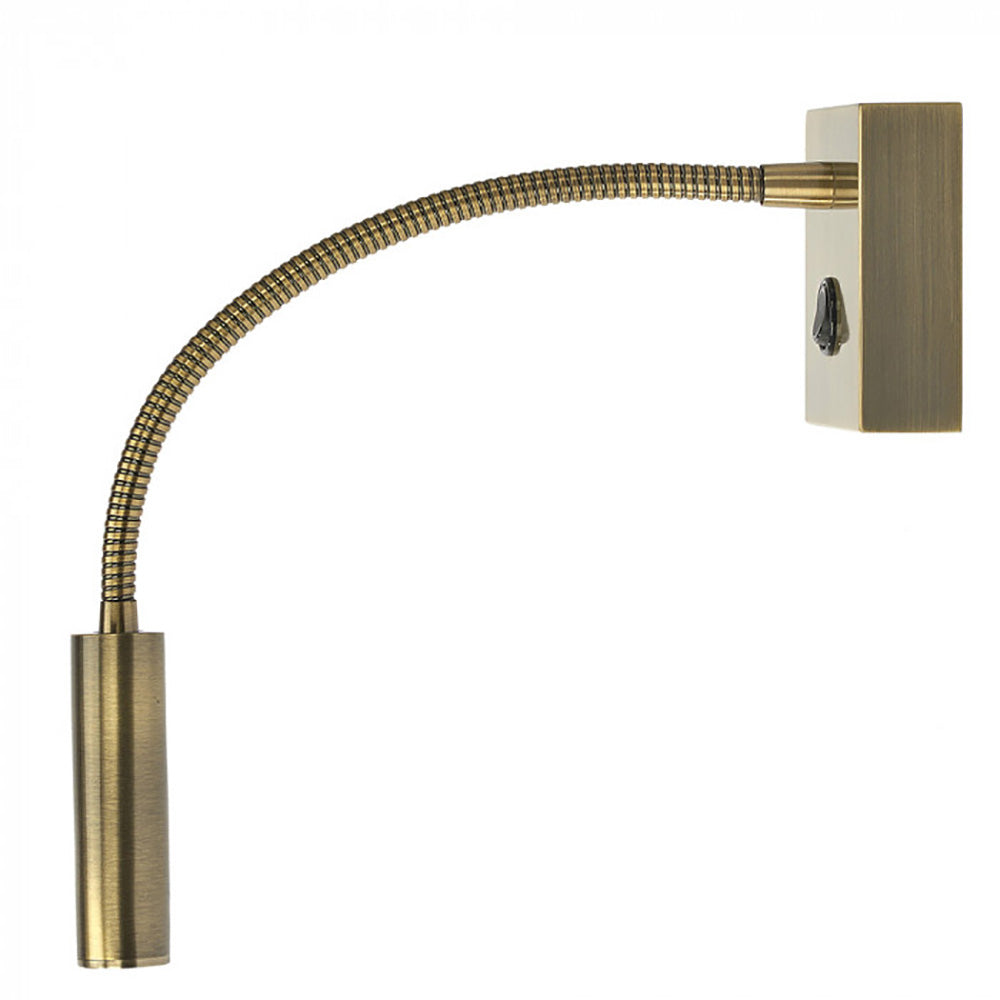 Buy Bedside Reading Lights Australia Kiyo Flexi Bedside Reading Light Brass Steel 3000K - WL6410-AB