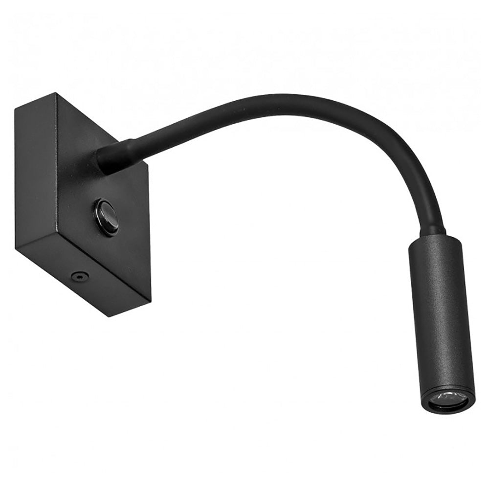 Buy Bedside Reading Lights Australia Kiyo Flexi Bedside Reading Light Black Steel 3000K - WL6410-BL