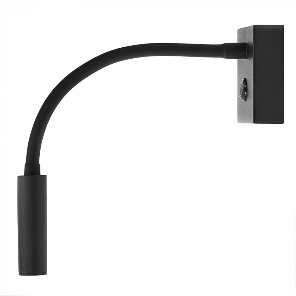Buy Bedside Reading Lights Australia Kiyo Flexi Bedside Reading Light Black Steel 3000K - WL6410-BL