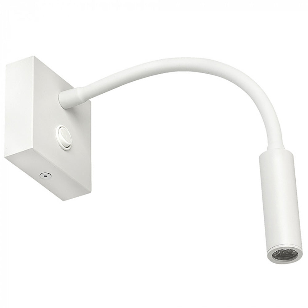 Buy Bedside Reading Lights Australia Kiyo Flexi Bedside Reading Light White Steel 3000K - WL6410-WH