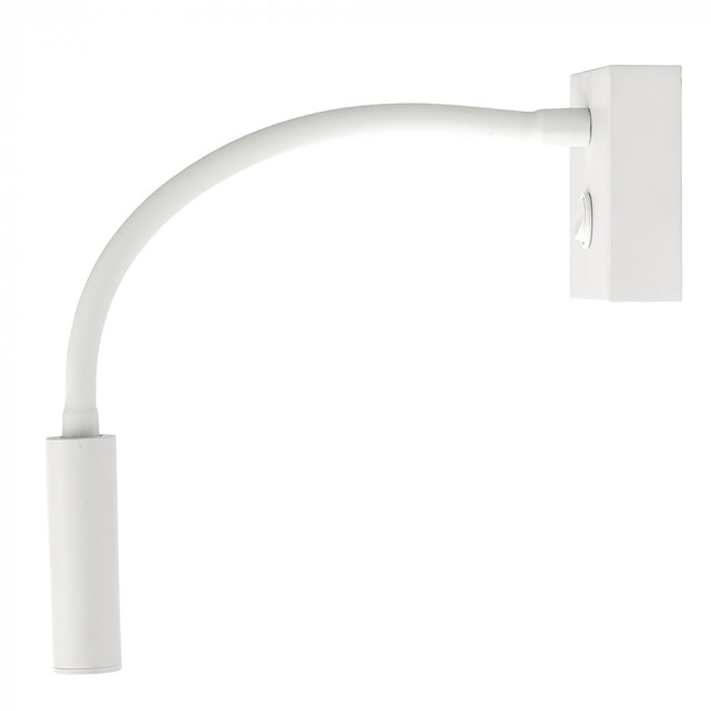 Buy Bedside Reading Lights Australia Kiyo Flexi Bedside Reading Light White Steel 3000K - WL6410-WH