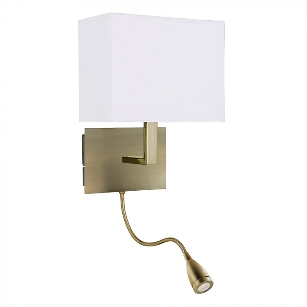 Buy Bedside Reading Lights Australia Maddox Bedside Reading 2 Lights Brass / White 6000K - WL6519-AB