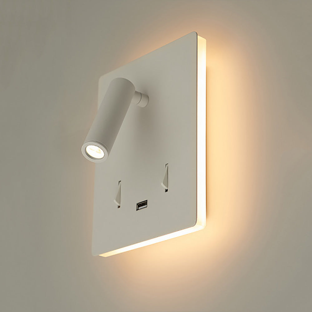 Buy Bedside Reading Lights Australia Aura Bedside Reading 2 Lights Black Metal 3000K - WL7031-BL
