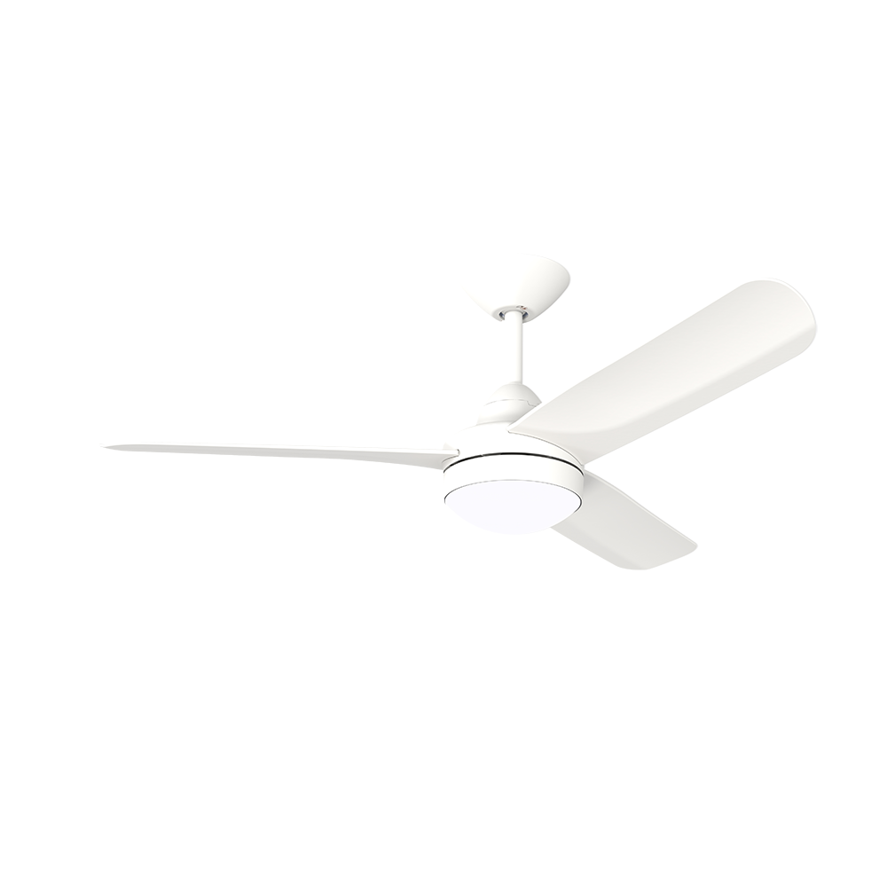 X-Over DC Ceiling Fan 48" 3 Blades Matt White With Light And Wall Controll - XOL302
