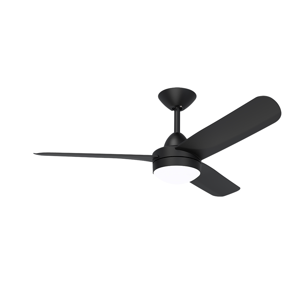 X-Over DC Ceiling Fan 48" 3 Blades Matt Black With Light And Wall Controll - XOL303
