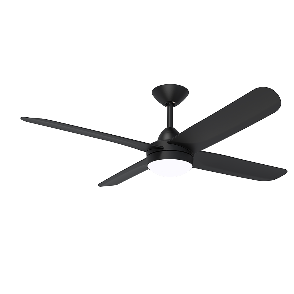 Buy DC Ceiling Fans With Light Australia X-Over DC Ceiling Fan 52" 4 Blades Matt Black With Light And Wall Controll - XOL307