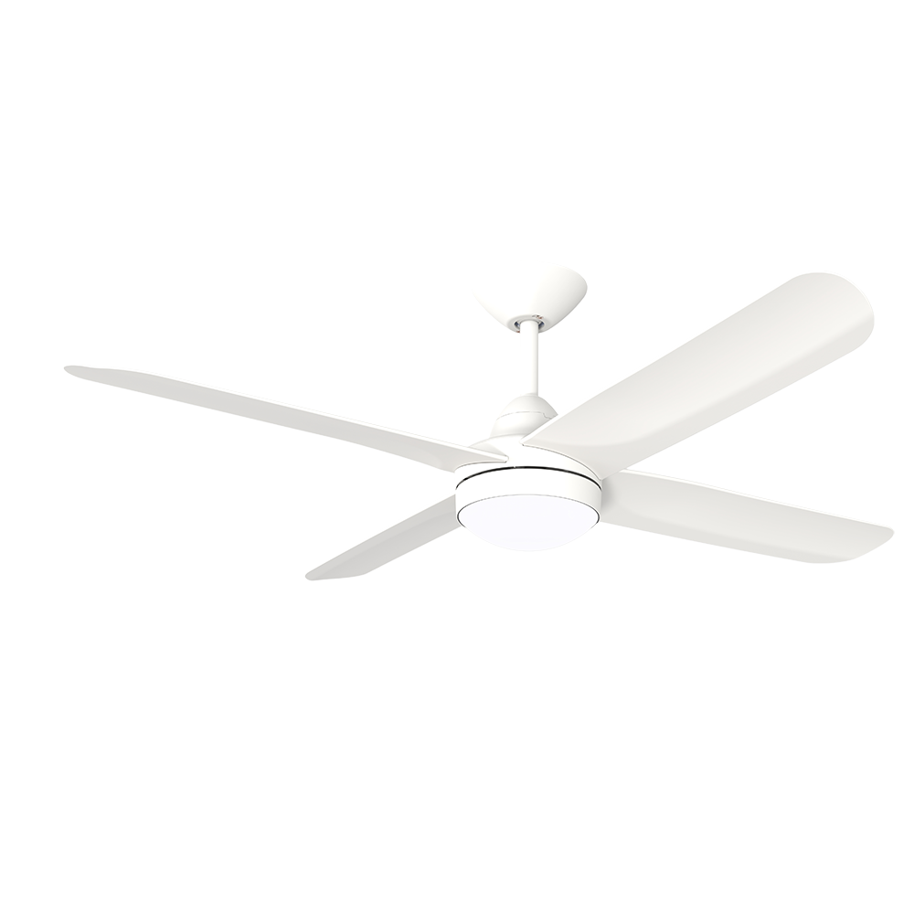 X-Over DC Ceiling Fan 52" 4 Blades Matt White With Light And Wall Controll - XOL306
