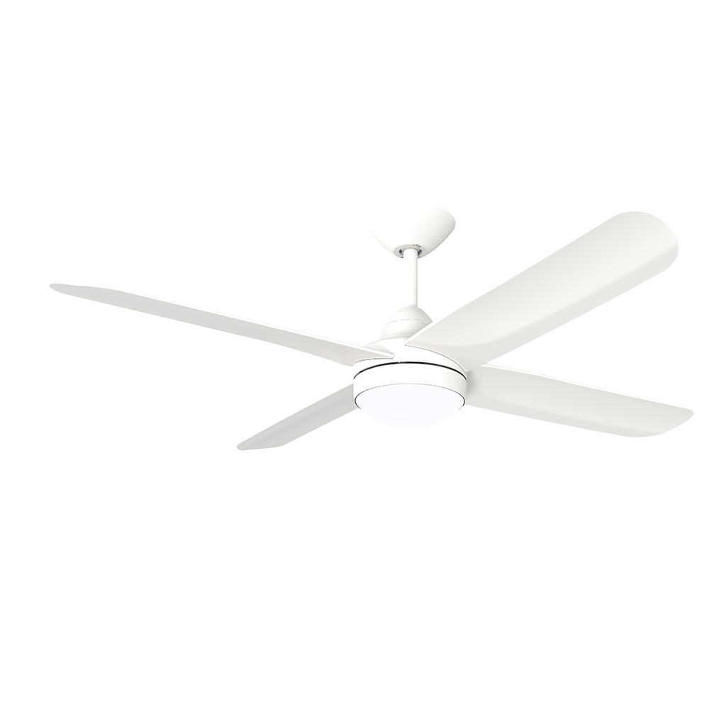 Buy DC Ceiling Fans With Light Australia X-Over DC Ceiling Fan 52" 4 Blades Matt White With Light And Wall Controll - XOL306