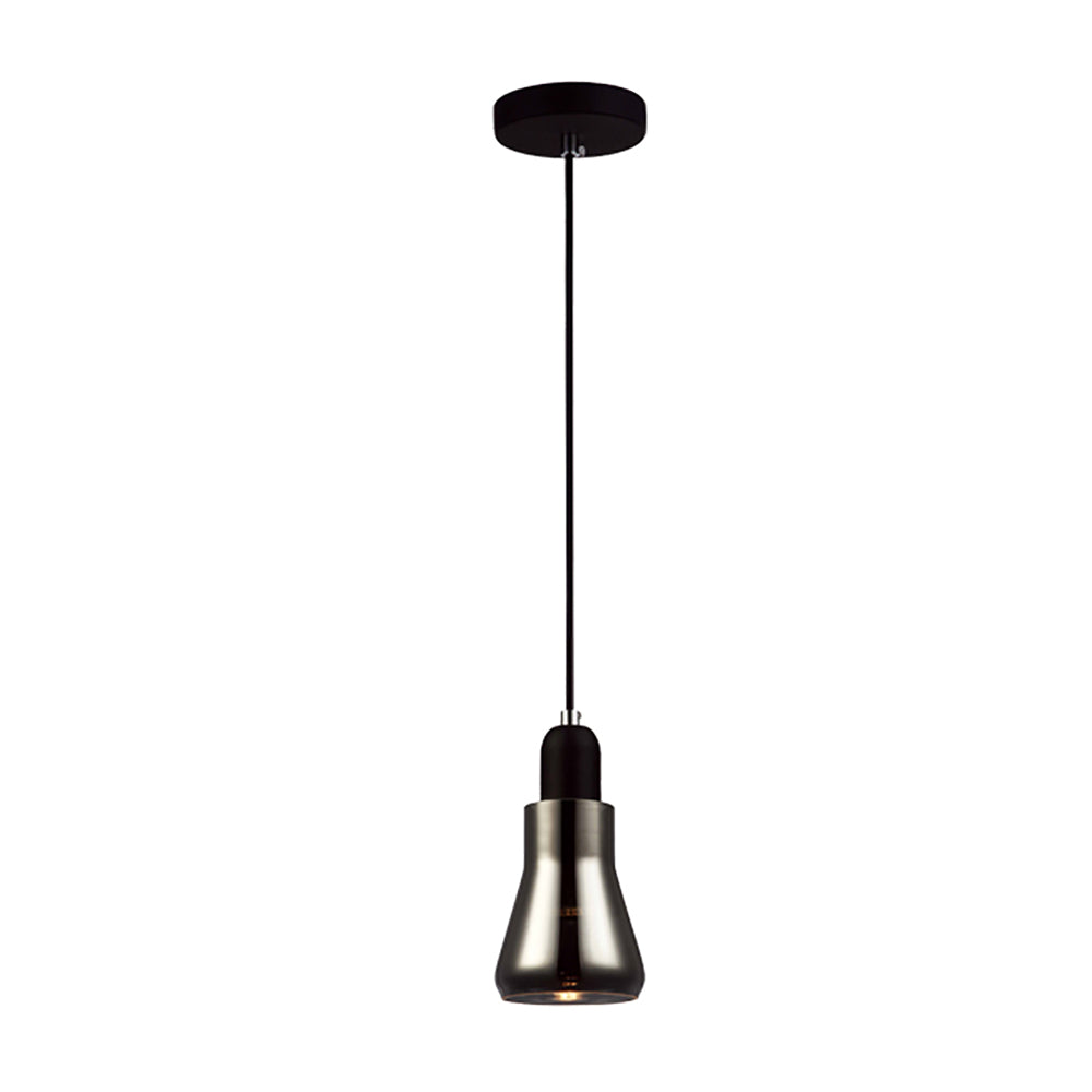 Yarra 1 Light Black Smoke Glass Pendant - YARRA