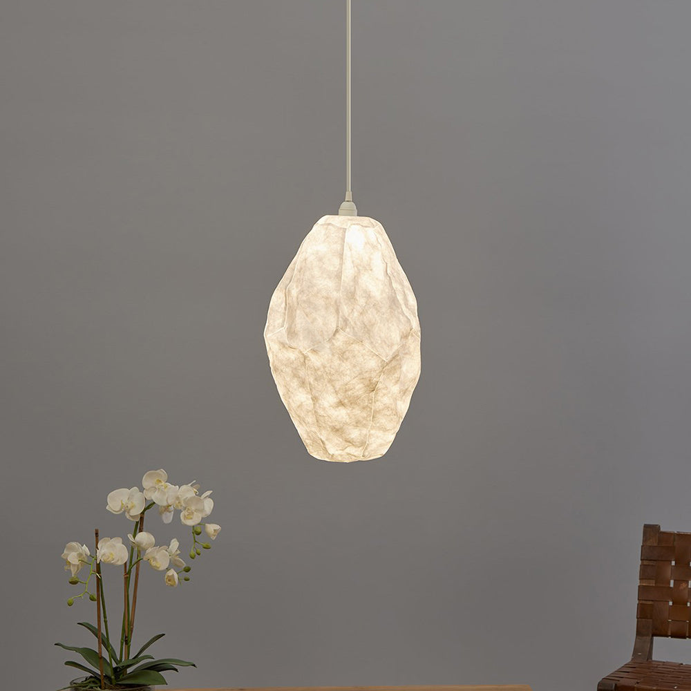 Buy Pendant Lights Australia Nimbus 1 Light Tall Oval Cloud Paper Pendant White - ZAF11140