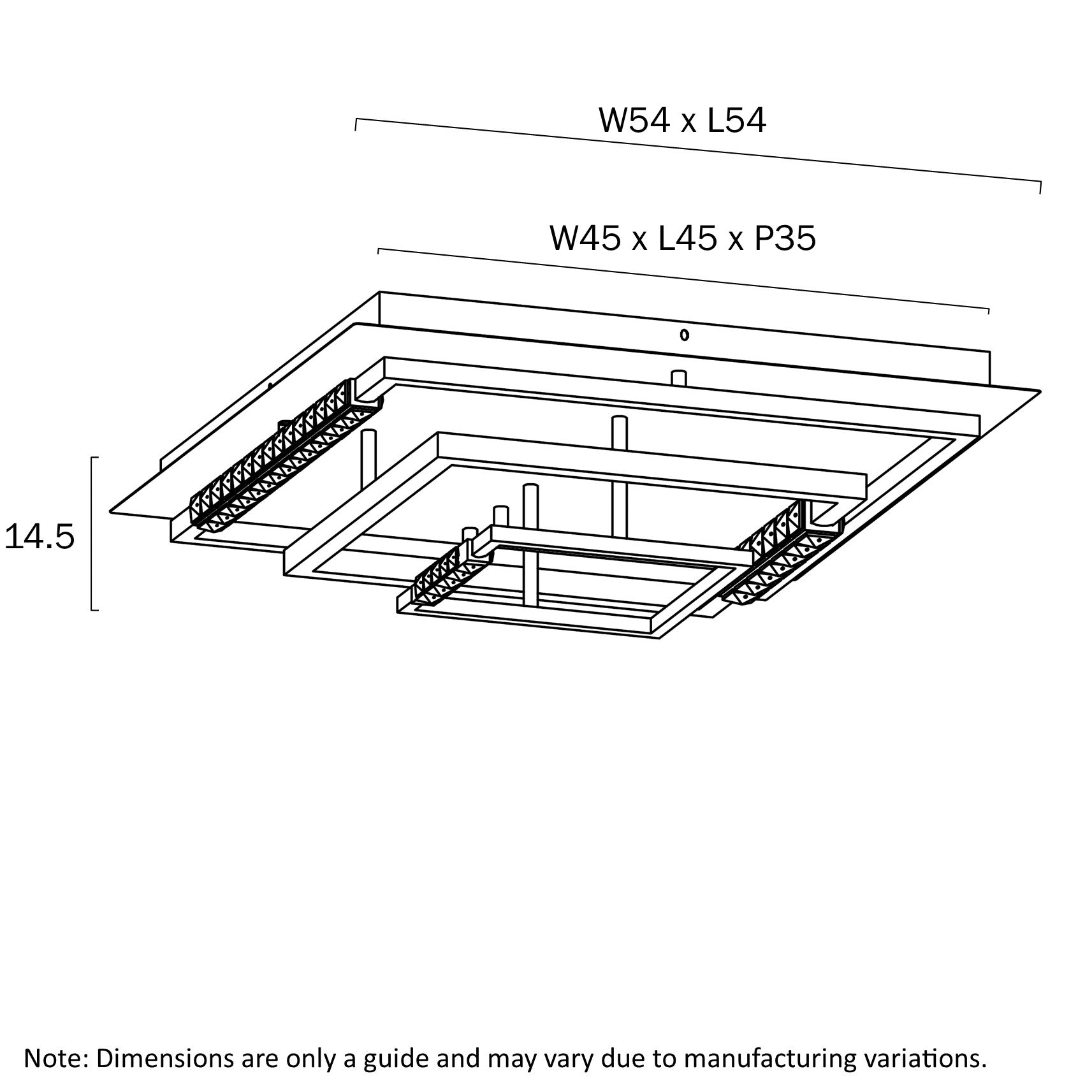 Zafra Semi Flush Mount Light 40W TRI Colour White - ZAFRA CTC54-BK