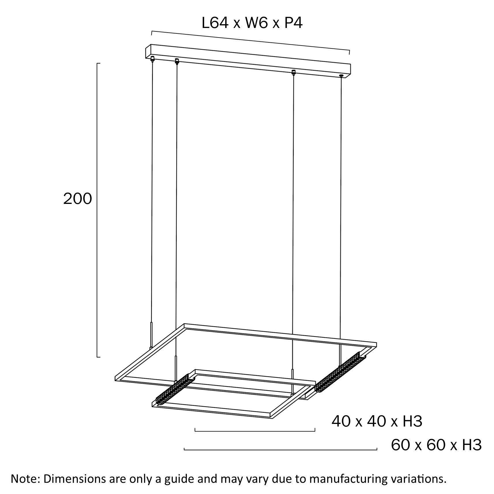 Zafra LED 2 Tier Pendent Light 50W Tri Colour Black - ZAFRA PE2T-BK