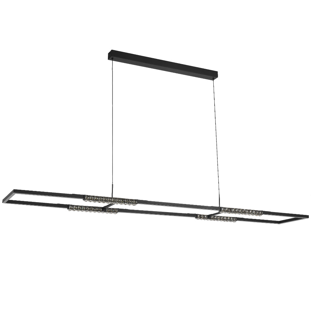 Zafra LED Rectangle Pendant Light 56W 3CCT Black - ZAFRA PER-BK