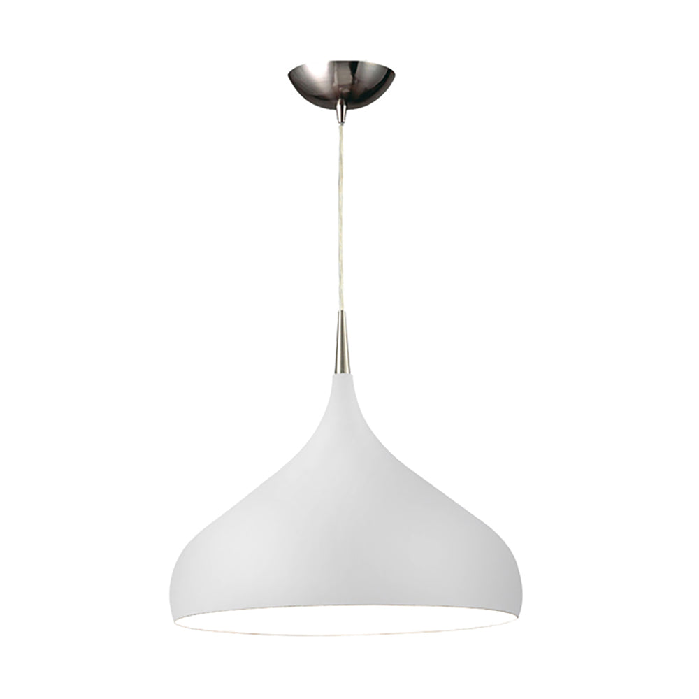 Buy Pendant Lights Australia ZARA Dome Shape 1 Light Pendant White - ZARA10A