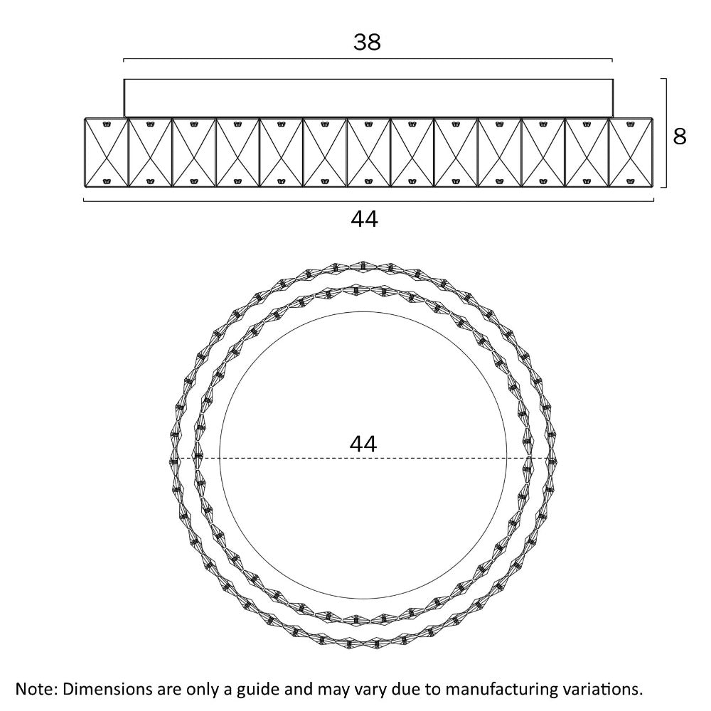 Buy LED Oyster Lights Australia ZAYLA LED Oyster Light W440mm Chrome 3CCT - ZAYLA OY44-CH3C